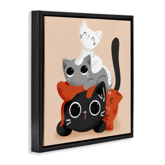 Stupell Industries Stacked Cats Pile Floating Frame Design by Sarah Hickman {3}