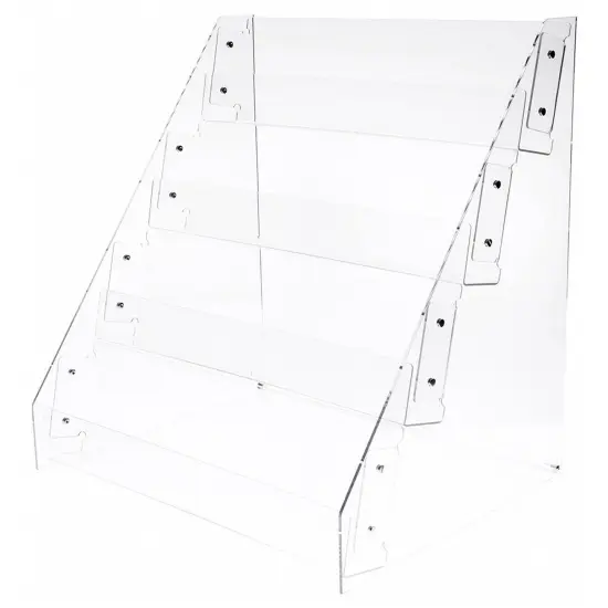Plymor Clear Acrylic 4-Level Tilted Card Display Rack {2}
