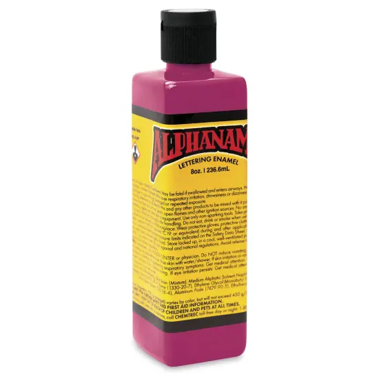 Alpha6 Alphanamel Lettering Enamel - Hot Pink, 236.6 ml, Bottle {1}