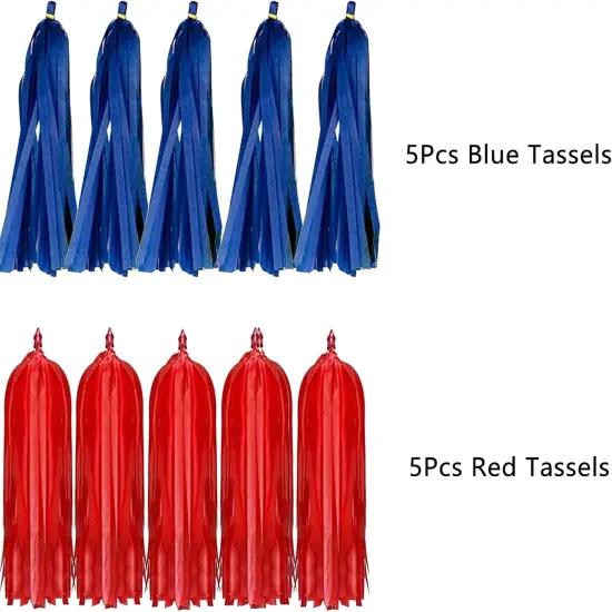Blue Red Class Of 2025 Graduation Banner Pom Poms Flowers Paper Tassel Garland Decoration College Grad Party Supplies {4}