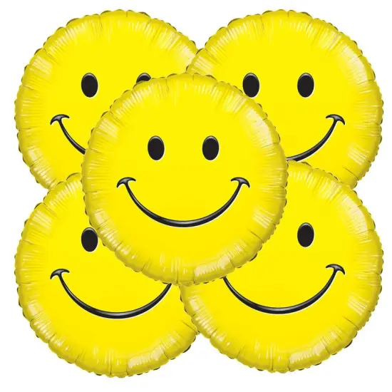 Happy Face 9 Inch Foil Balloon Air Fill Only {1}