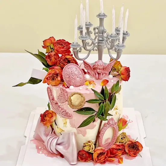 Round Daisy flower frame silicone, mold {5}