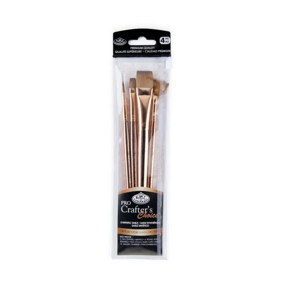 RCC PRO102-ZP | Crafter's Choice&trade; Pro 4pc Synthetic Sable Variety Brush Set {1}