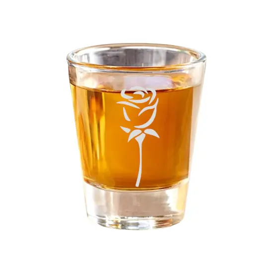 2oz Rose Shot Glass {1}