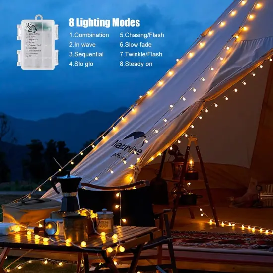 Battery Operated String Lights 100 LED 40Ft Fairy Lights with 8 Lighting Modes Waterproof Twinkle Lights for Christmas Bedroom Wedding Party Xmas Tree Decoration {3}