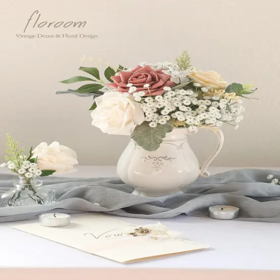 18pcs Artificial Babys Breath Gypsophila Greenery Sprays, Real Touch White Fake Flowers for Wedding Bouquets Centerpieces Floral Arrangements and Decorations {2}