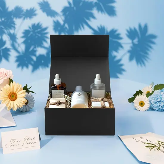 4 Pack 9.5x7x4 Magnetic Gift Boxes Black Magnetic Closure Gift Box for Wedding, Christmas, Birthday Presents {5}