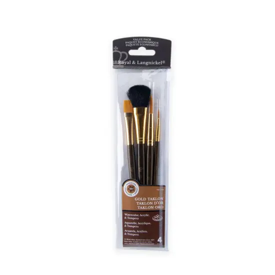 RSET-9165 | 4pc Golden Taklon Variety Brush Set {1}