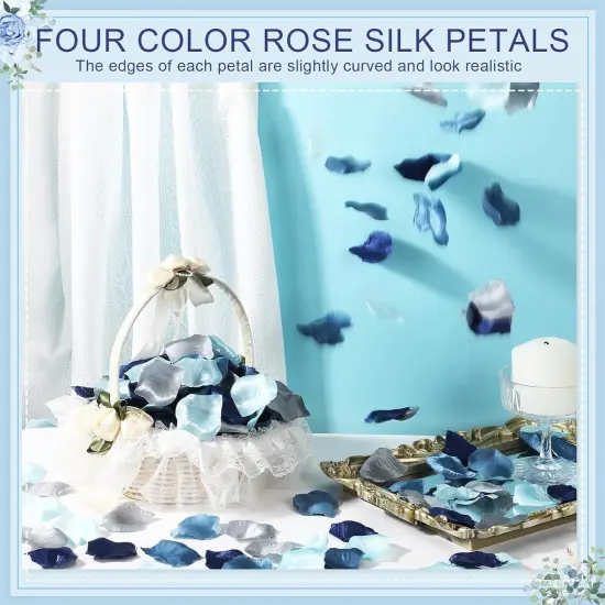 1200 Pcs Silk Rose Petals Artificial Flower Petals for Wedding Flower Girl Basket Aisle Scatter Dinner Centerpieces Party Bridal Shower Romantic Night Decor {4}