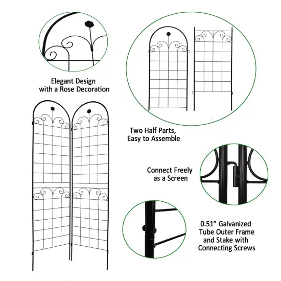 4-Pack 86.7'' Rustproof Metal Garden Trellis {2}