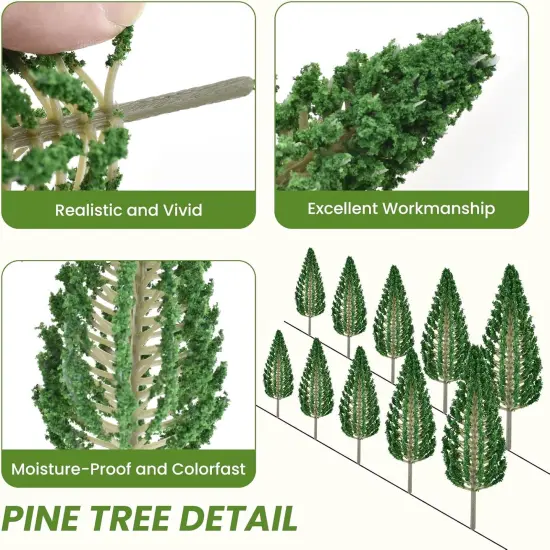 Garden Landscape Model Dark Green Pine Tree Model Scene Accessory for Making Architecture Sand Table and Station Platform Model {2}