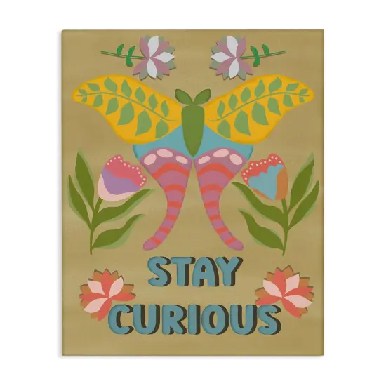 Stupell Industries Stay Curious Butterfly Canvas Design by Julia Frost {1}
