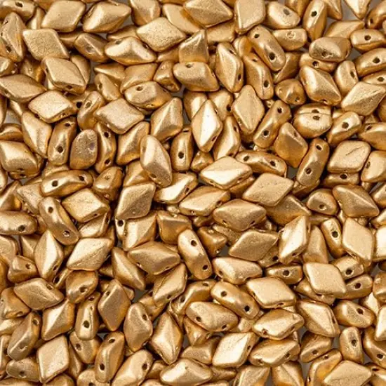 Matubo 2-Hole Czech Glass Metallic Gemduo Beads, 50g Bronze Pale Gold {1}