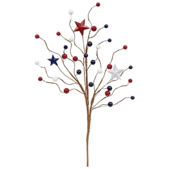 Red White Blue Star & Berry Floral Pick for Patriotic Holiday Decor {1}