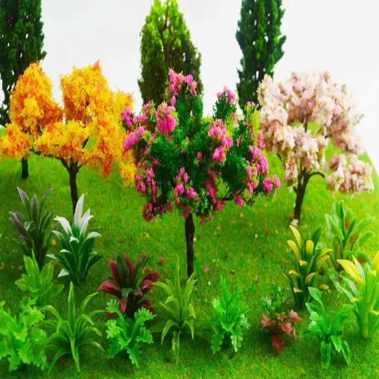 28 Pcs Miniature Fairy Garden Tree Plant Ornament, Mixed Model Trees 1-3 Inches, Miniature Dollhouse Pots Decor Moss Bonsai Micro Landscape {5}