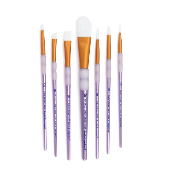 RCC 406 | Crafter's Choice&trade; 7pc White Taklon Variety Brush Set {3}