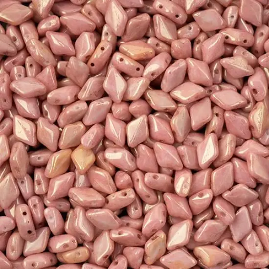 Matubo 2-Hole Czech Glass Opaque Luster Gemduo Beads, 50g Red {1}