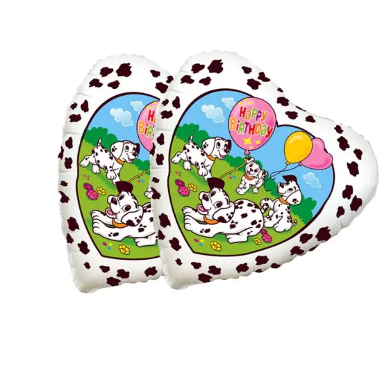 Happy Birthday Dalmatians Foil Balloon Heart Shape 18" White Dog Theme {3}