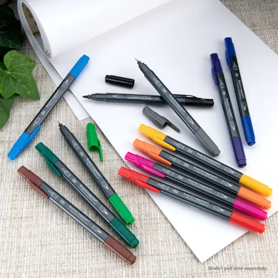 MARK-2401 | 12pc Fineliner and Pointed Round Dual-Tip Artist Markers {3}