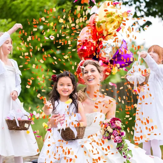 2000 Pcs Orange Yellow Rose Petal for Wedding Decorations Fake Silk Rose Flower Petals Artificial Rose Petals {4}