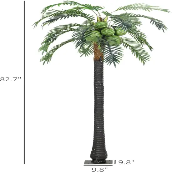 Realistic Green Artificial Palm Tree Plant Decor {5}