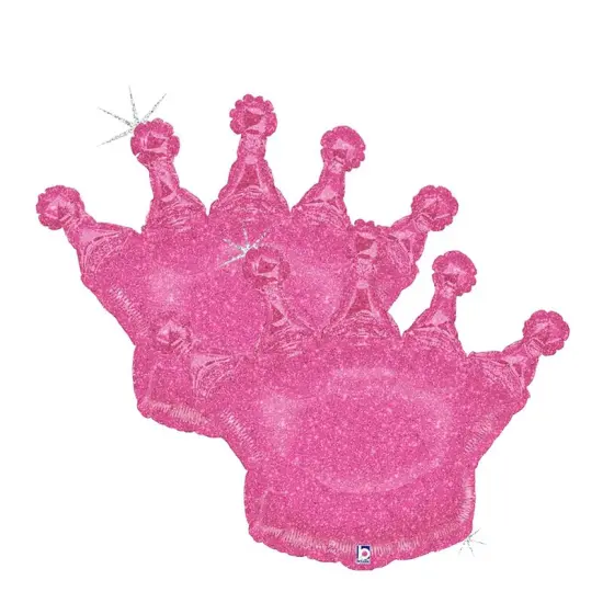 Betallic&reg; 36 Inch Glittering Crown Pink Balloon {4}