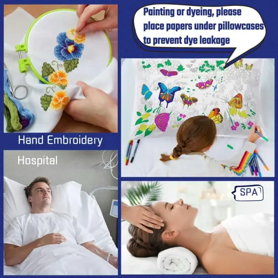 Bulk Pillow Cases Standard Size Set of 4 Pack Basic Pillowcases White Pillow Case Hypoallergenic Pillowcase Soft Envelope Closure Covers 20 x 26 Inches {3}