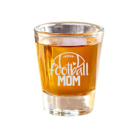 2oz Football Mom Shot Glass {1}