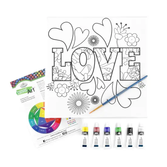 RTN-271 | Canvas Art&trade; 9pc Acrylic Painting "Love" Art Set {3}