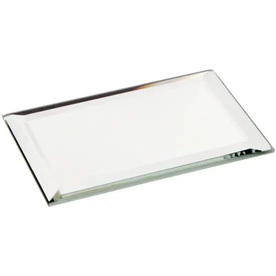 Plymor 2" x 3" Rectangle, 3mm Thick Beveled Glass Mirror {1}