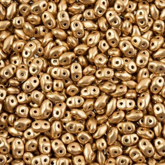 Matubo 2-Hole Czech Glass Opaque Crystal Bronze/Senegal Miniduo Beads, 50g Bronze Pale Gold {1}