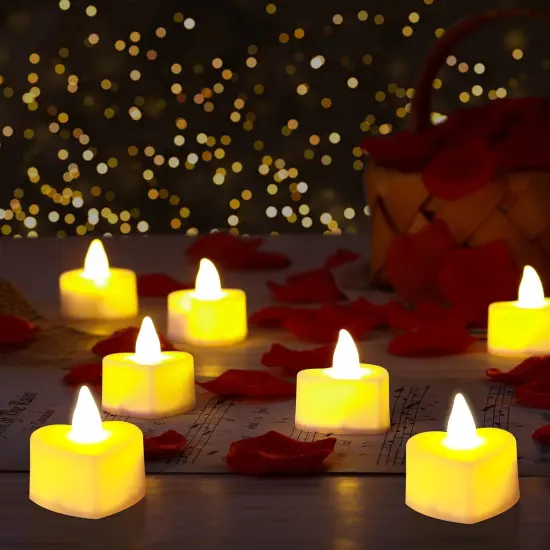 2000 Pieces Artificial Rose Petals with 24 Pieces LED Tea Lights Candles, Romantic Decorations Special Night Set {2}