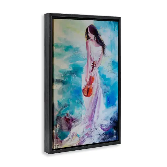 Stupell Industries Elegant Woman with Violin Floating Frame Design by Lucille Lee {3}