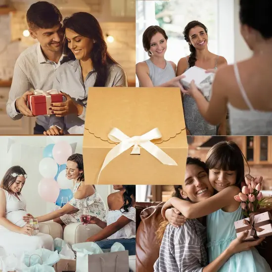 14 Pack Brown Gift Boxes with Lids for Presents Cardboard Kraft Gift Boxes Bulk {4}