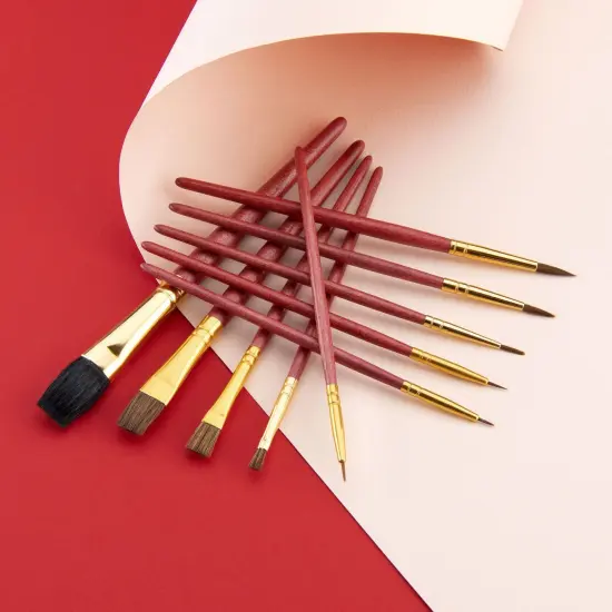 RSET-9152 | 10pc Camel Hair Variety Brush Set {3}