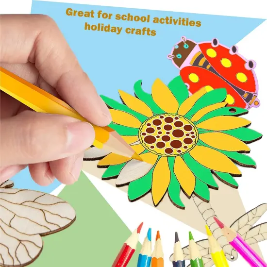 80 PCS Unfinished Wooden Cutouts {3}