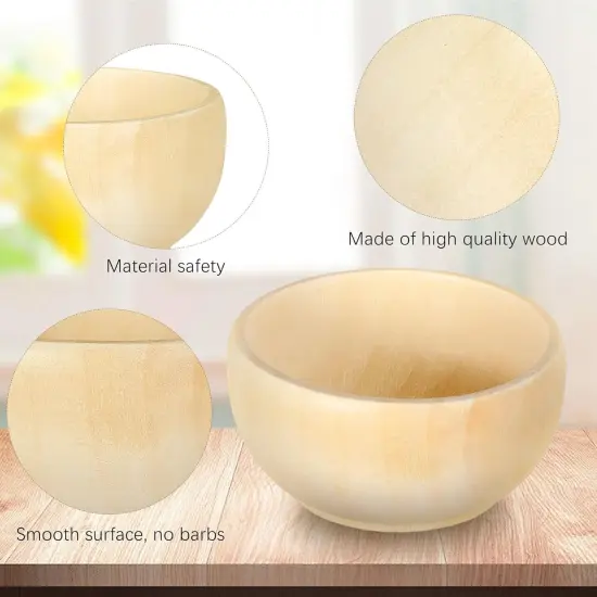 Set of 40 Wood Small Bowls Unfinished Wooden Mini Round Bowl Serving Craft Kitchen or Condiment Salad Nuts Dips Sauce Spice Candy {2}
