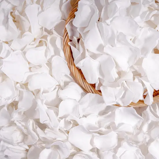 Dried Real White Rose Petals, Freeze Preserved Flower Petals for Wedding Party Decor, Rose Petals for Romantic Night Wedding {1}