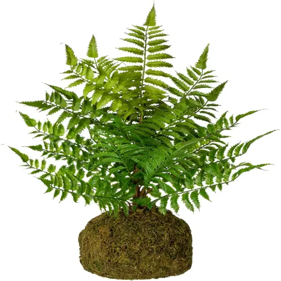 Fake Plants 18'' Tall Artificial Boston Fern Plant Realistic Faux Plants with Mossy Plant Bale, Ferns Artificial Plants Indoor Potted Plants Artificial Decor for Home Office Farmhouse Kitchen Bathroom {1}
