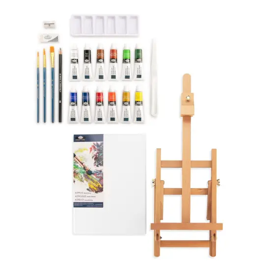 REA5204 | Acrylic Paint H-Frame Easel Art Set - 22pc {2}