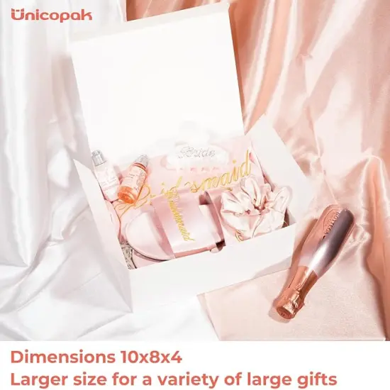 10x8x4 Gift Boxes 14 Pack White Gift Boxes with Lids for Presents Large Cardboard Paper Gift Boxes Bulk for Birthday Wedding Bridesmaid Proposal Valentines Christmas {3}