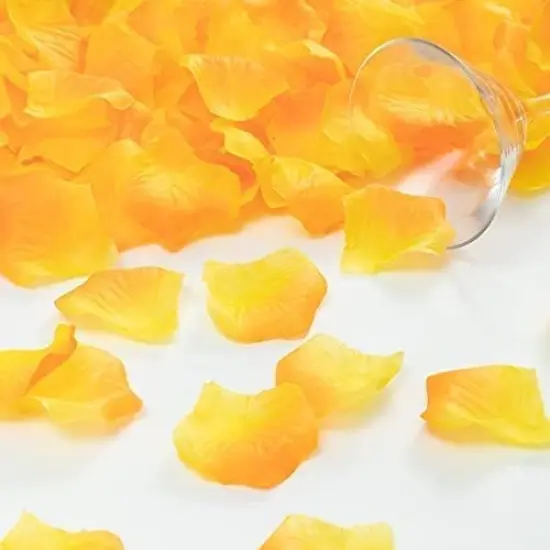 Separated Orange and Yellow Rose Petals,1520 PCS Orange Rose Petals,Artificial Fake Silk Rose Flower Petals For Wedding Decorations {4}