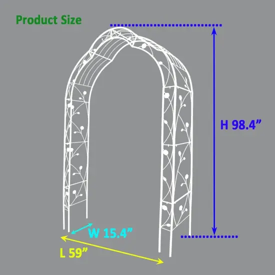 8-in-1 Freestanding Metal Garden Arch Arbor Trellis {5}