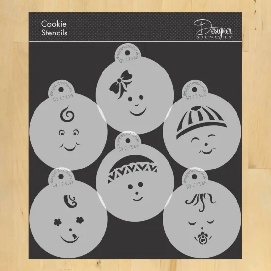 Baby Faces Cookie Stencil Set | C736 by Designer Stencils | Stencils for Royal Icing, Airbrush, Dusting Powder | {1}