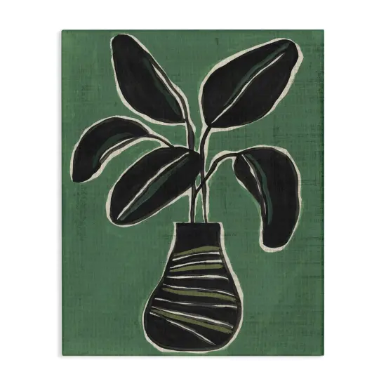 Stupell Industries House Plant on Green Canvas Design by June Erica Vess {1}