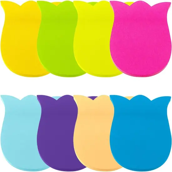 Sticky Notes, 560 Sheets Tulip Shape Self Sticky Notes Pad, Colour Sticky Notes, Bright Colors Self-Stick Pads for Home Office Notebook(8 Color) {4}