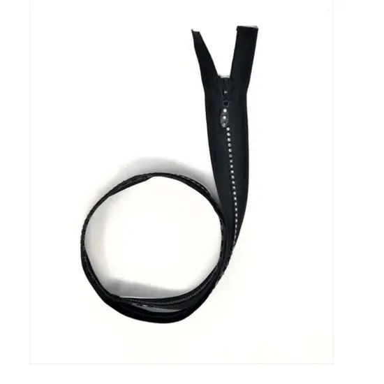 Rhinestone Jacket Zipper Black 22, 24, 25 Inches Open Bottom {5}