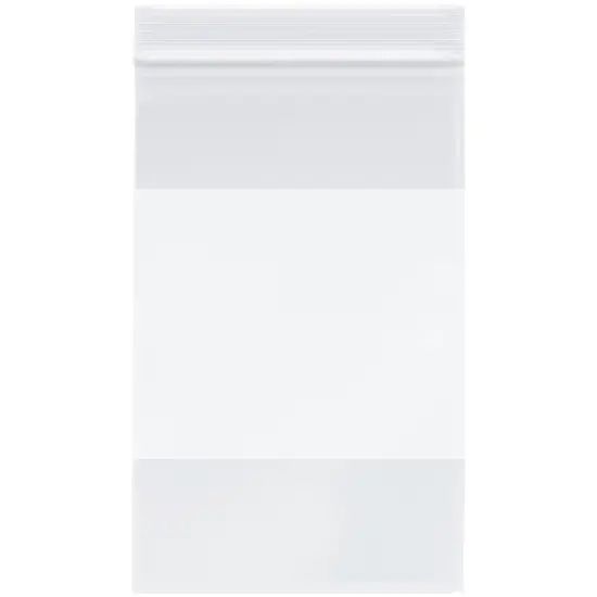 Plymor 5" x 8", 4 Mil with White-Block Heavy Duty Zipper Reclosable Plastic Bags {1}