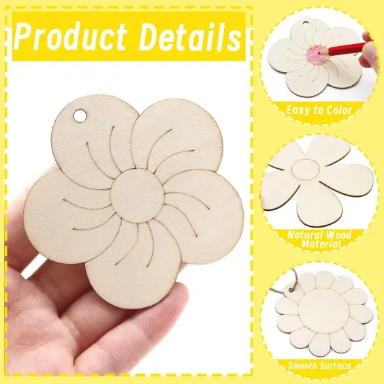 30 Pieces Flowers Wood Cutouts Floral {3}