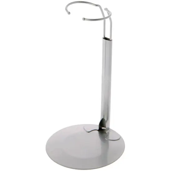 Plymor DSP-70S Silver Adjustable Doll Stand, fits 12, 13, 14, 15, 16, and 17 inch Dolls or Action Figures, Waist is 2.25" - 2.75" wide, 6" - 8" around {1}